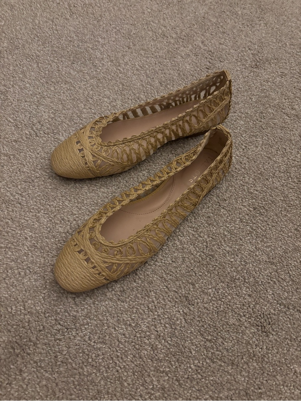 Talbots Woven Raffia Ballet Flats - Tan
